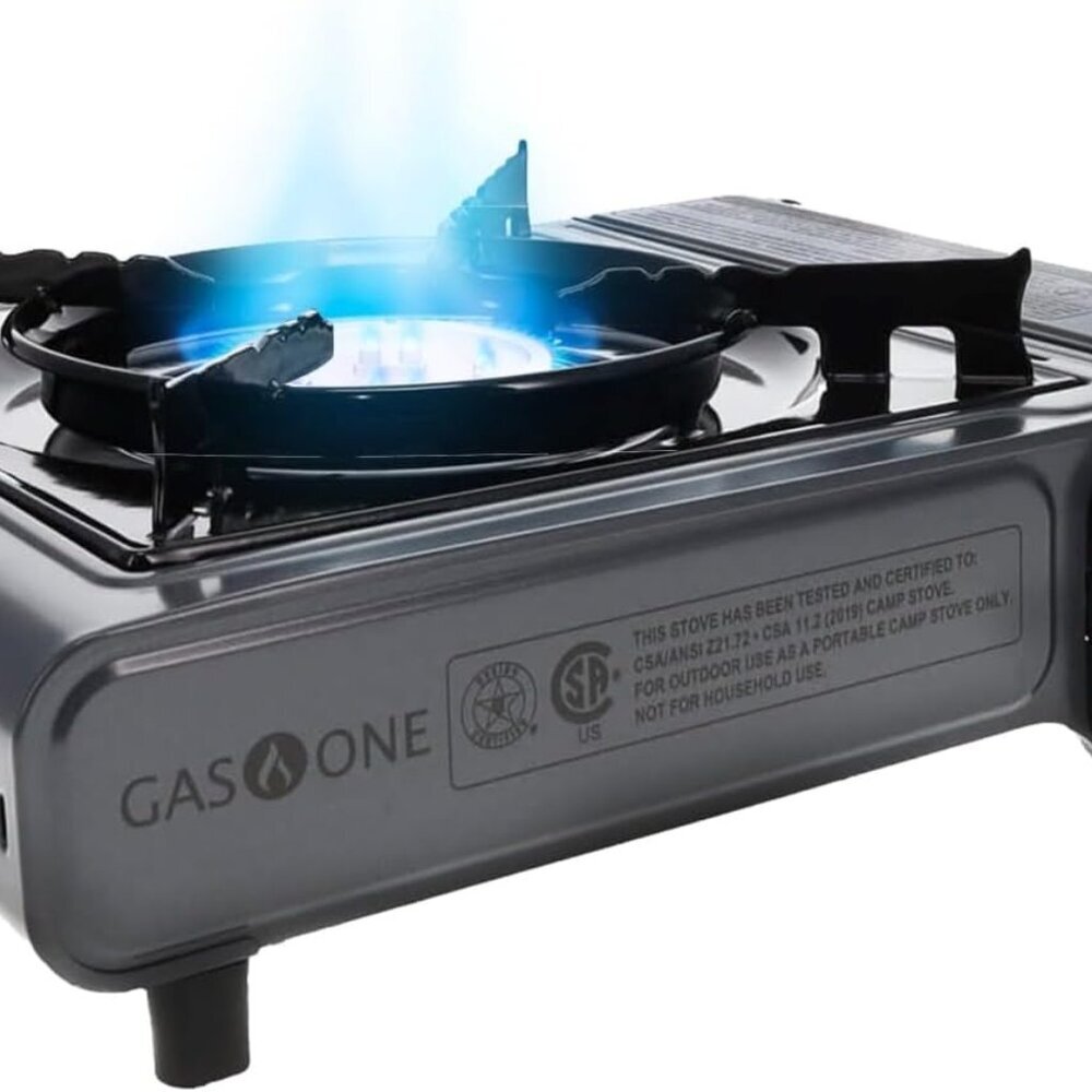 Portable Butane Camping Stove with Case: Automatic Ignition, Precise Heat Contro